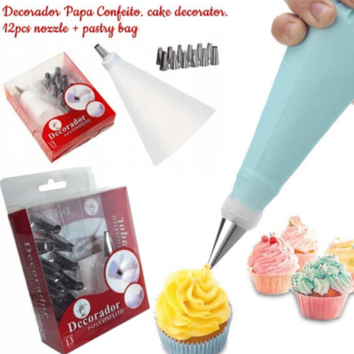 Cake Decoration Tool, Piping Bag with Stainless Steel Nozzles, Decorating Cake Nozzle Cake Decoration Tool, Piping Bag with Stainless Steel Nozzles, Decorating Cake Nozzle